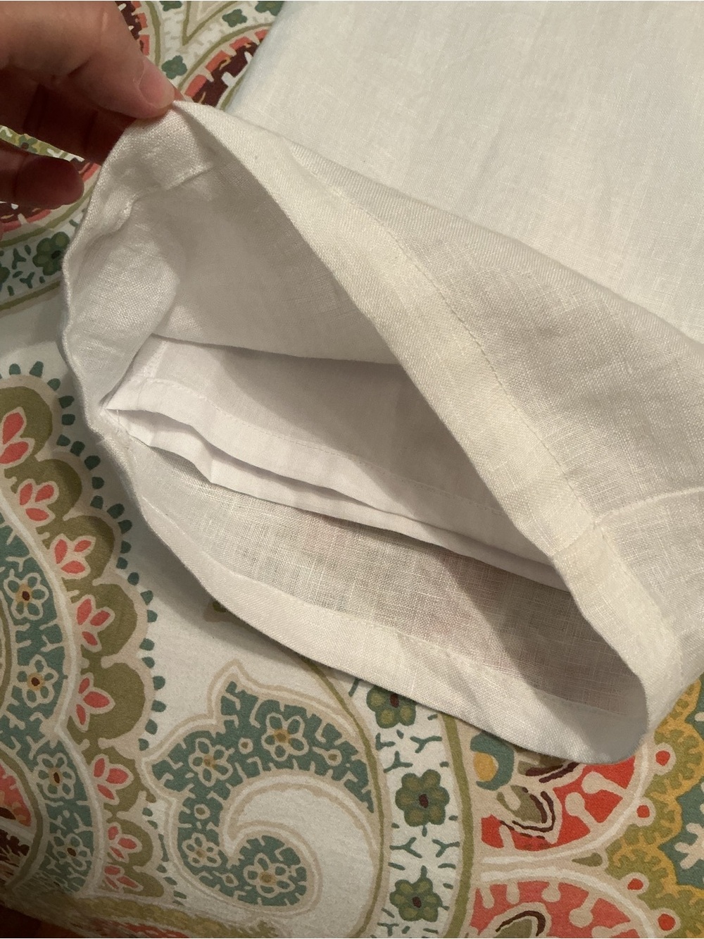 Quince White 100% European Linen Pleated Wide-Leg Trousers Fully Lined, Size 6 - Picture 13 of 16